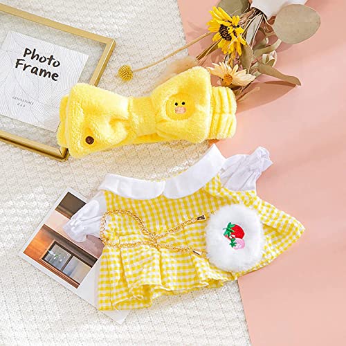 Lalafanfan Duck Plush 30Cm Cute Stuffed Animal, 8 Pcs Kawaii Accessories, Birthday Gifts (White Yellow)