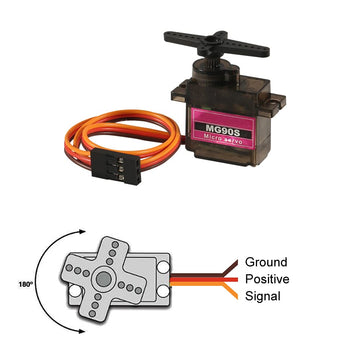 12PCS MG90S Servo Micro 180 9G Servo Motor Geared Micro Servo Motor 9G Smart Robot Compatible with Raspberry Pi Project Car Heli