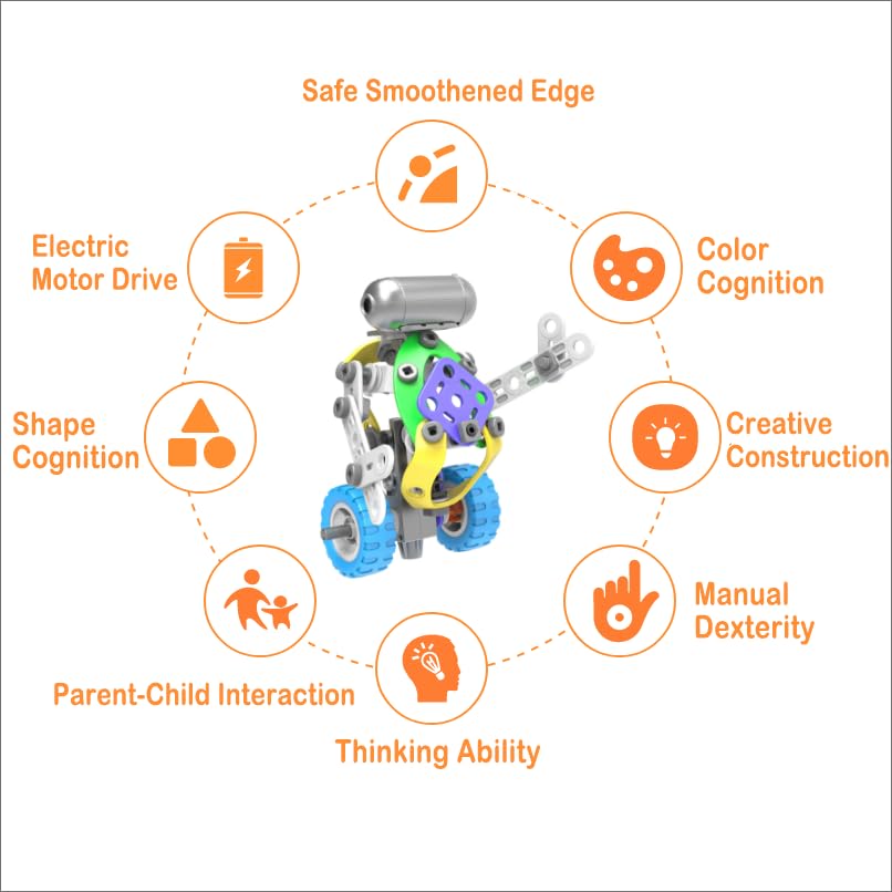 107Pcs Motorized Erector Sets For Kids Ages 4 5 6 7 8+,Stem Building Toys For Boys Girls 3-5 4-8 5-7 6-8 Year Old,Engineering Ki