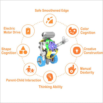 107Pcs Motorized Erector Sets For Kids Ages 4 5 6 7 8+,Stem Building Toys For Boys Girls 3-5 4-8 5-7 6-8 Year Old,Engineering Ki