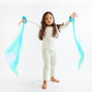 Sarah'S Silks Wrist Streamers | 100% Silk Montessori And Waldorf Toys | Rhythm Ribbons For Dance, Imaginative, And Pretend Play | Includes 2 Pieces (Sea)