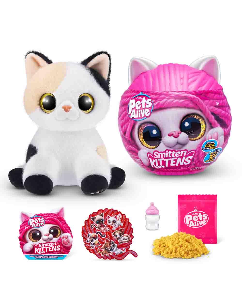 Zuru Pet'S Smitten Kitten'S Interactive Plush Assorted, Small