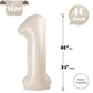Cream Number 1 Balloon For First Birthday 40 Inch, 1St One Number Balloons Birthday Decorations For Girl Boy Toddler Baby