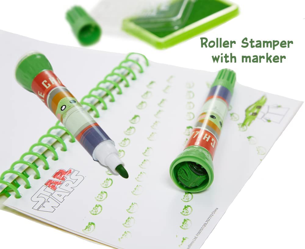 Innovative Designs Baby Yoda Coloring & Sticker Activity Set with Travel Case - Green