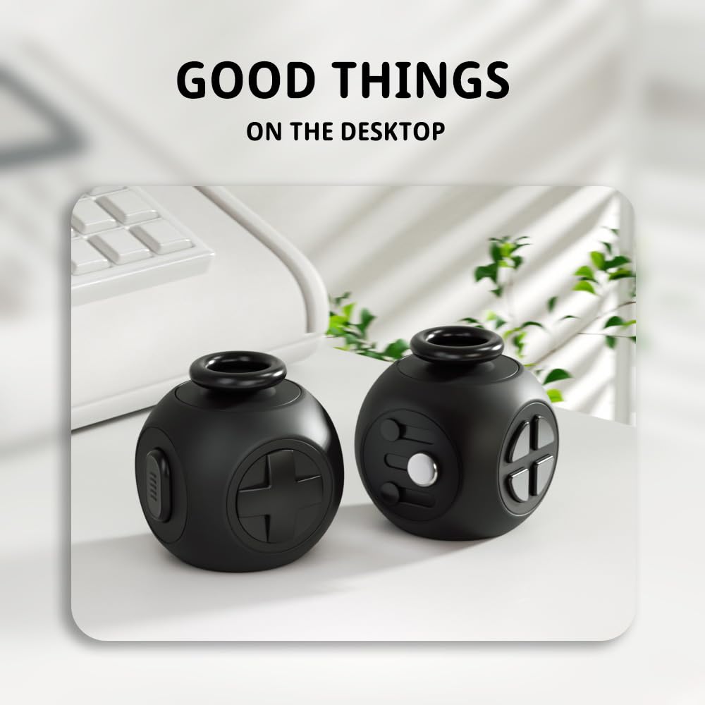 Fidget Toys Fidget Blocks Fidget Pads Stress Fidget Block Twisty Fidget Toy Cube Anxiety Toy Infinite Cube (Black)