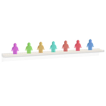1-Pack Display Shelves For Minifigure - Wall Mount Shelf For Building Bricks Holds Up To 24 Figures, Cabinet Acrylic Floating Di