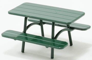 Dollhouse Miniature Green Picnic Table