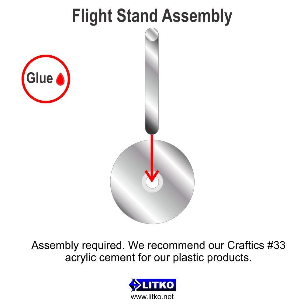 Litko Acrylic Flight Stands | Round | 3Mm Clear Circular Flight Base With Peg (20Mm)