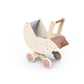 SPEEDY MONKEY Wooden Doll Stroller Pram | Multicolor | 16.93x12.6x12.99 inches | Durable Pretend Play Toy for Toddlers | Model SP
