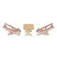 Miniature Beach Chair & Table 3Pcs 1:12 Dollhouse Furniture Model Foldable Chairs Folding Beach Sunbath Chair Props Cake Diy Gar