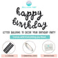 Balloon Vibe Happy Birthday Balloon Banner - Black 16 Inch Cursive Mylar Foil Letters Happy Birthday Banner For Birthday Decor -