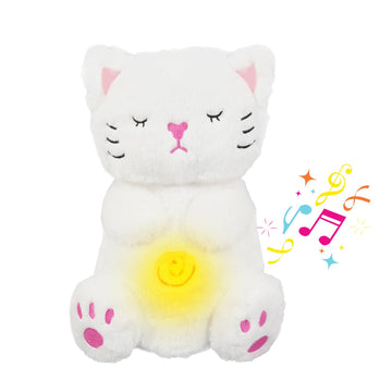 Breathing Stuffed Animal, Cat Plush, Sleeping Plush For Kids Toy Birthday Gift With Sensory Details Musical Lights And Rhythmic