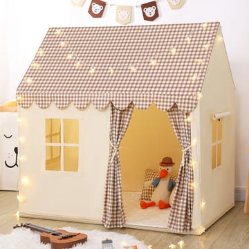 Swehouse Kids Play Tents For Toddlers: Boys Playhouse Tents Indoor With Star Lights Non Slip Padded Mat - Girls Play House Large Toys Tent For Birthday