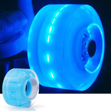 Nezylaf Light Up Roller Skate Wheels 8 Pack  78A Hardness LED Skateboard Wheels with enhanced ABEC-9 Bearings  Illuminating Roller Skate Accessories for Outdoor Indoor Quad Skates