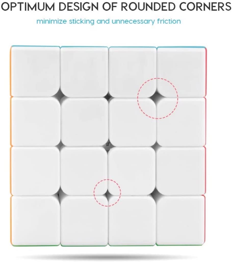 Coogam Qiyi 4X4 Speed Cube Stickerless Magic Puzzle Toy Gift For Kids And Adults Challenge (Qiyuan S Version)