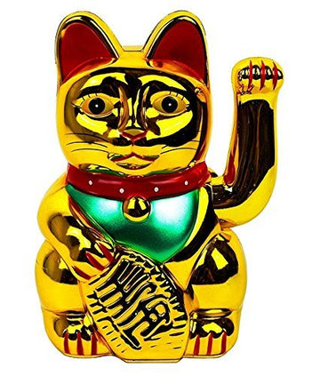 Monkey King Mk Gold Feng Shui Lucky Cats Lucky Beckoning Waving Wealth Cat Maneki Neko 6'' Tall