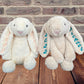 Personalized Stuffed Easter Bunny Rabbit - Basket Stuffers - Embroidered with Name for Kids (Purple)