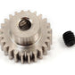 Robinson Racing 1024 Hard Nickel Plated Steel Motor Pinion Gear, 1/8'' Bore, 48 Pitch, 24 Tooth