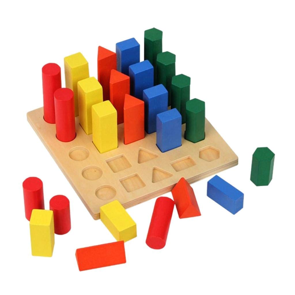 Merishopp Montessori Math Shapes Geometric Puzzle Toys For Kids Preschool Educational | Wooden & Handcrafted Pretend Play