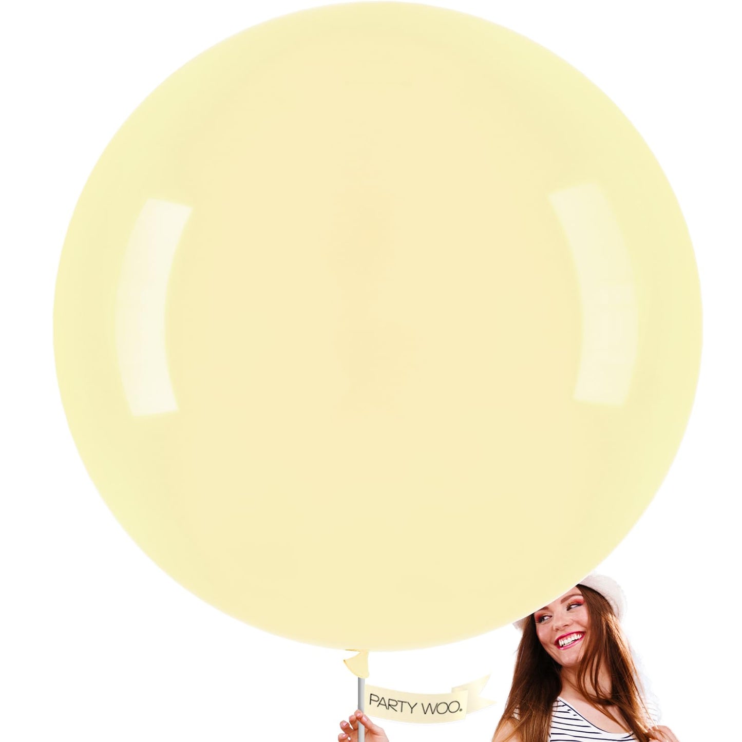 Partywoo Yellow Large Balloons, 4 Pcs 36 Inch Balloons, Pastel Yellow Big Balloons, Pale Yellow Giant Balloons, Jumbo Balloons For Birthday Party Decorations, Baby Shower Decorations, Yellow-Q07