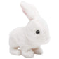HollyHOME Plush Rabbit Easter Electronic Interactive Toy Jumping,Wiggle Ears,Mouth Moving Bunny Toy 7 Inches White Gifts for Kid