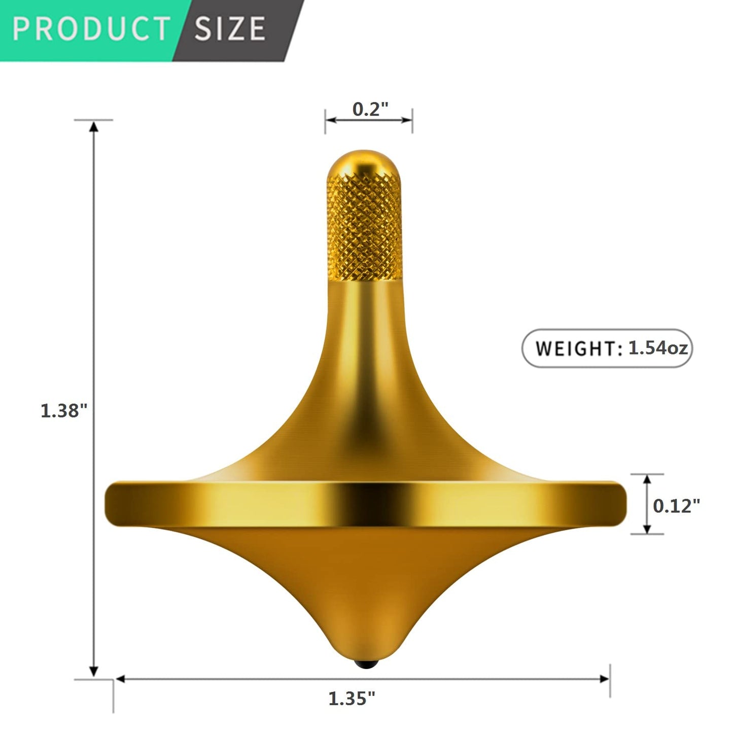 CHEETOP Stainless Steel Spinning Top  enhanced Exquisite Perfect Balance Well Made Metal Desk EDC Little Fidget Toy  Spin Long Time Over 6 Minutes  Great Value (Bronze  Large Diameter 34mm)