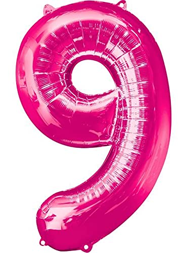 HK balloons Number 9 Foil Toy Balloons for 9th Birthday Decorations  36 Inch (Pink9)
