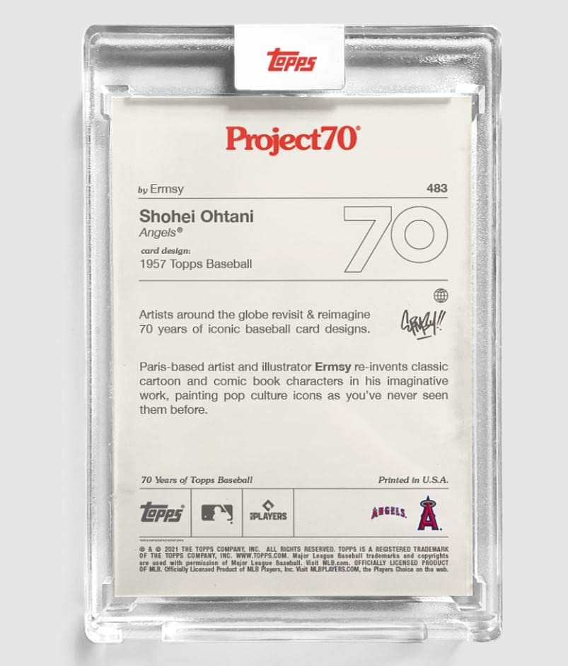 Toynk Topps Project70 Card 483 - 1957 Shohei Ohtani by Ermsy, Red, One Size, Paper Material