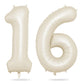 Biapian 40 Inch Cream Number 16 Balloon, 16Th Birthday Balloons, Big Digital 16 Or 61 Beige White Giant 16 Foil Balloon Helium F