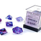 Chessex Nebula Polyhedral Dice Set Nocturnal With Blue Luminary (7 Dice)