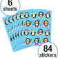 Carson Dellosa Education Carson Dellosa Penguin Stickers-6 Sheets of Colorful Holiday Stickers for Homework, Tests, Assignments,