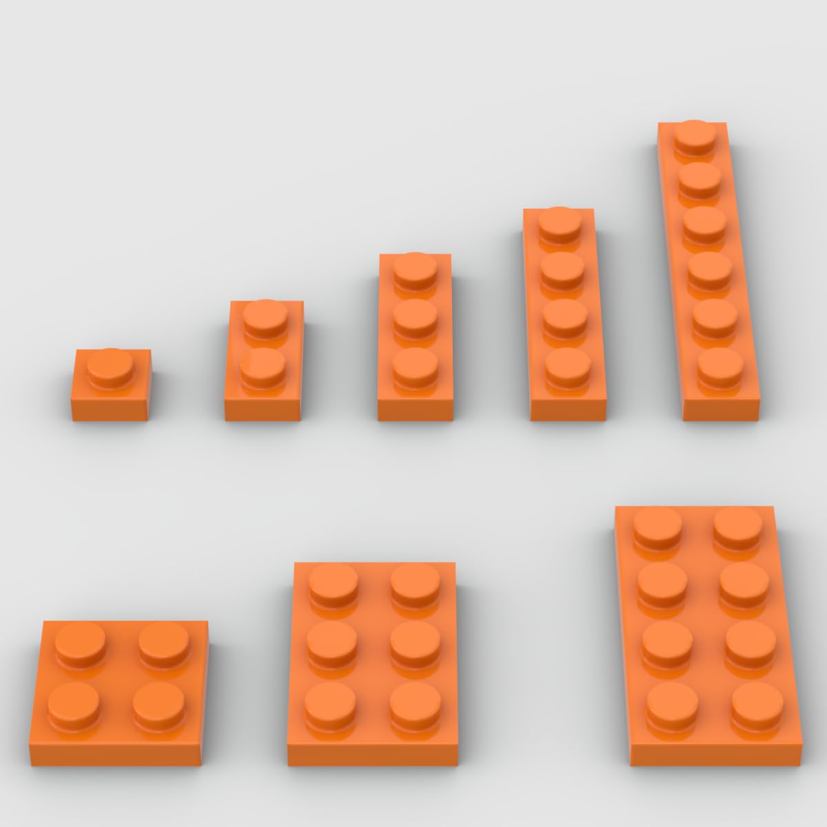 Classic Building Plate Assortment Pack, 100Pcs Orange Bulk Plates With 8 Size Base, Compatible With Lego Parts And Pieces, Build