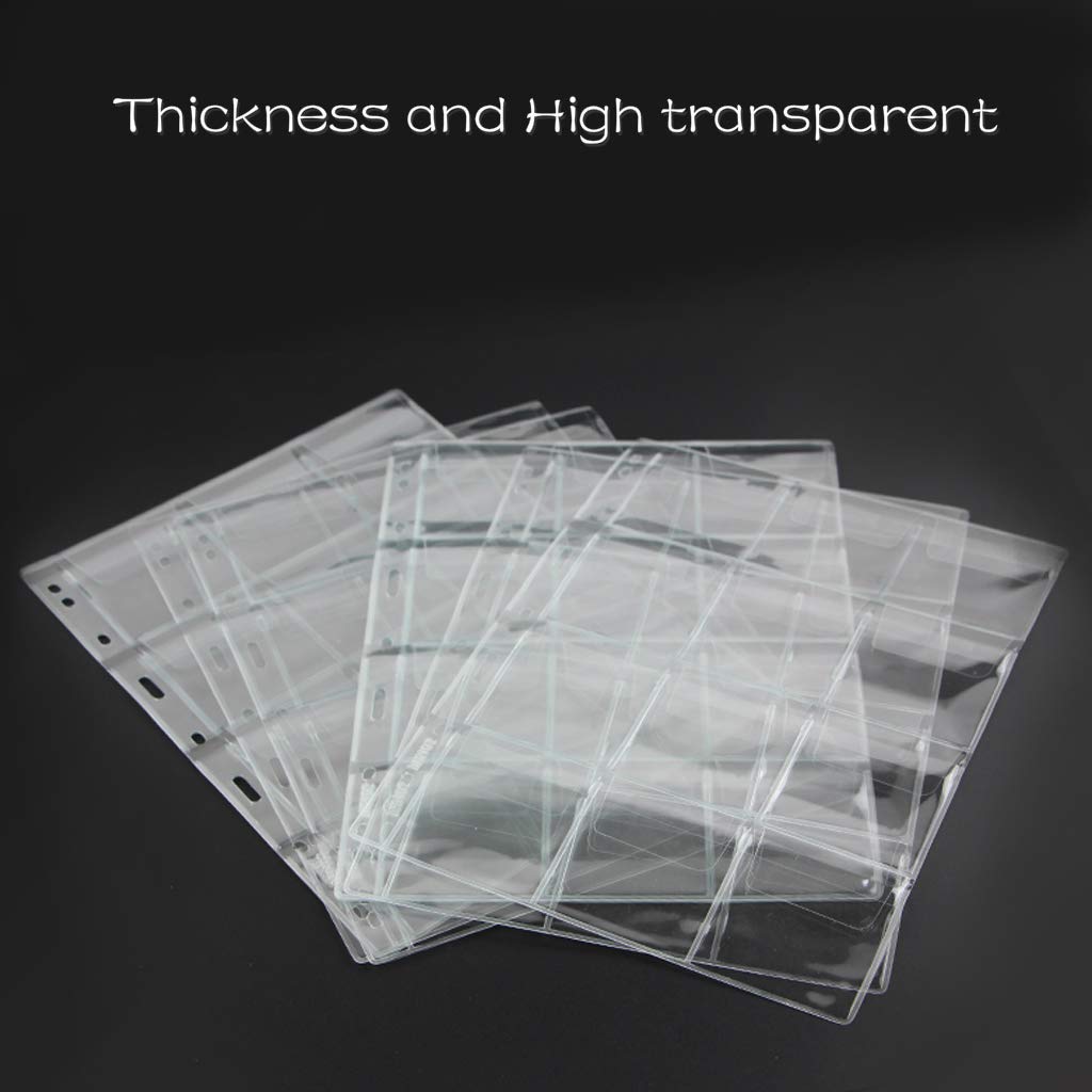 20 Pocket Coin Pages, 10 Sheets Plastic Coin Holders Stamp Collector Supplies for Coin Stamp Currency Collection