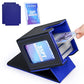 Uaono Card Deck Box With Mtg Commander Display, Deck Case Holds 100+ Double-Sleeved Cards, Trading Card Storage Box Fits Tcg/Ptcg/Sports Card With 2 Dividers, 1 Toploader (Black, Blue)
