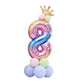 Duile 32''Large Size Rainbow Number 1 Balloon Set Children'S Birthday Party Aluminum Foil Balloon Set (8)