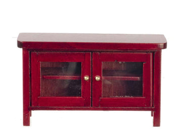 Melody Jane Dollhouse Modern Mahogany Cabinet Tv Stand Miniature Living Room Furniture