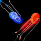The Dreidel Company Light-Up Gyro Wheel Yo-Yo, 8.5" Sensory Spinning Toy, Blue/Red, Perfect Stocking Stuffer for Kids