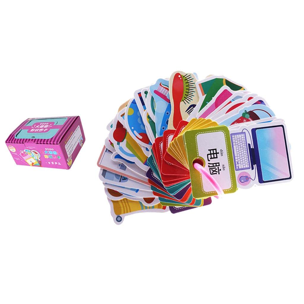 Calandis 30 Pieces Preschool Educational Flash Cards With Storage Ring Daily Supplies