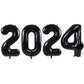 Toniful 2024 Graduation Balloons 42Inch Black 2024 Number Balloons Aluminum Foil Mylar Balloons For Graduation Decorations Class