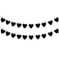 IGJUR 2 Pack Black Heart Garland Banner Goth Garland Gothic Garland Valentines Banner for Emo Party Black Valentines Day Decor G