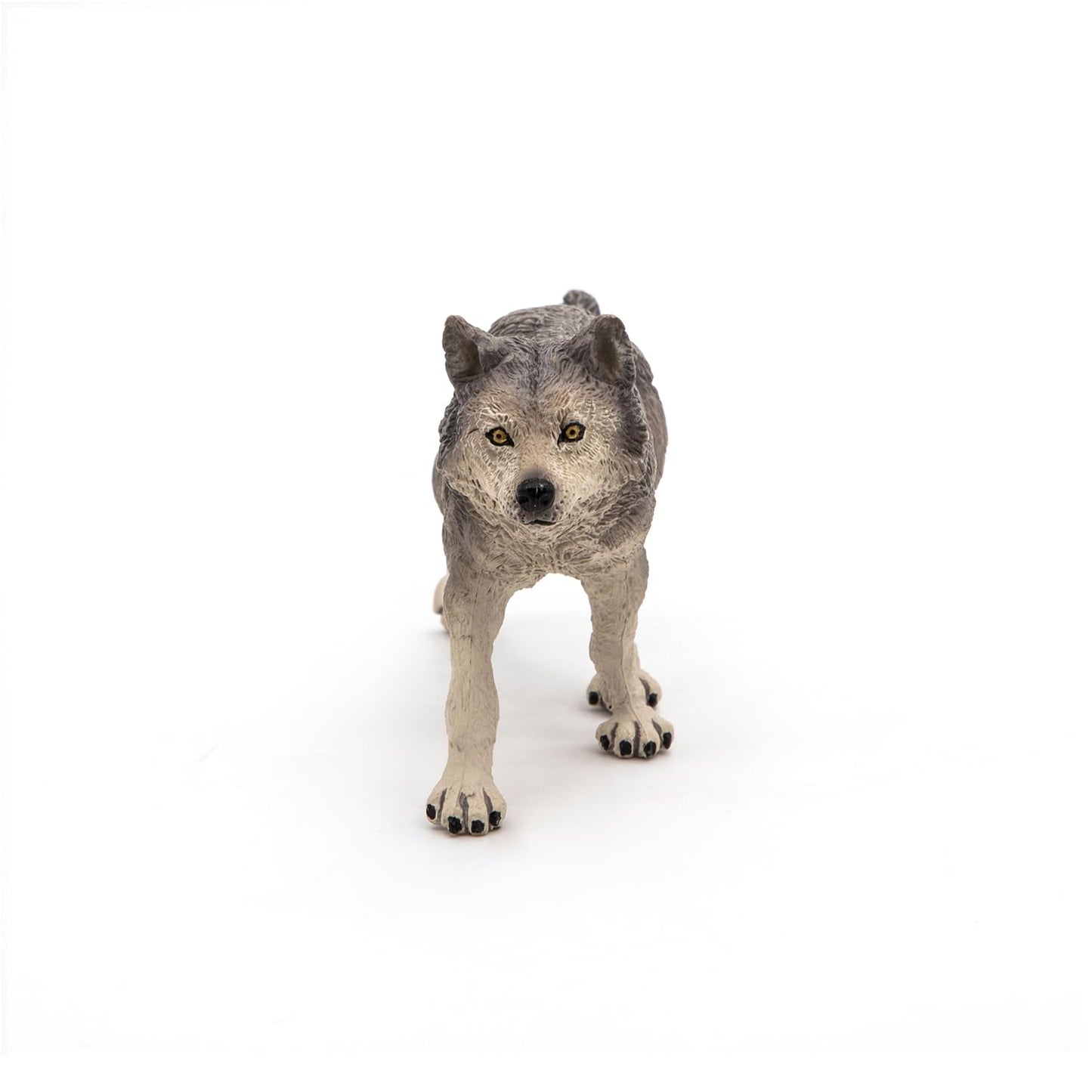 Papo Wild Animal Kingdom Grey Wolf Figurine, Hand-Painted, 6cm, Plastic, Multicolor, Model 53012, Collectible for Ages 3+