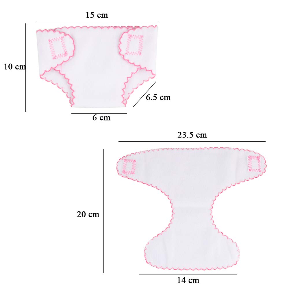Sotogo 8 Pieces Doll Diapers Doll Underwear For 14 To 17 Inch New Born Baby Dolls And American 18 Inch Dolls Clothes And Accesso