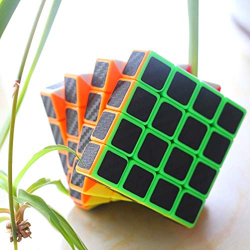 Cfmour Original Speed Cube 4X4X4, Fast Magic Cube For Kids, Smooth Carbon Fiber Cubes, Puzzle Toys