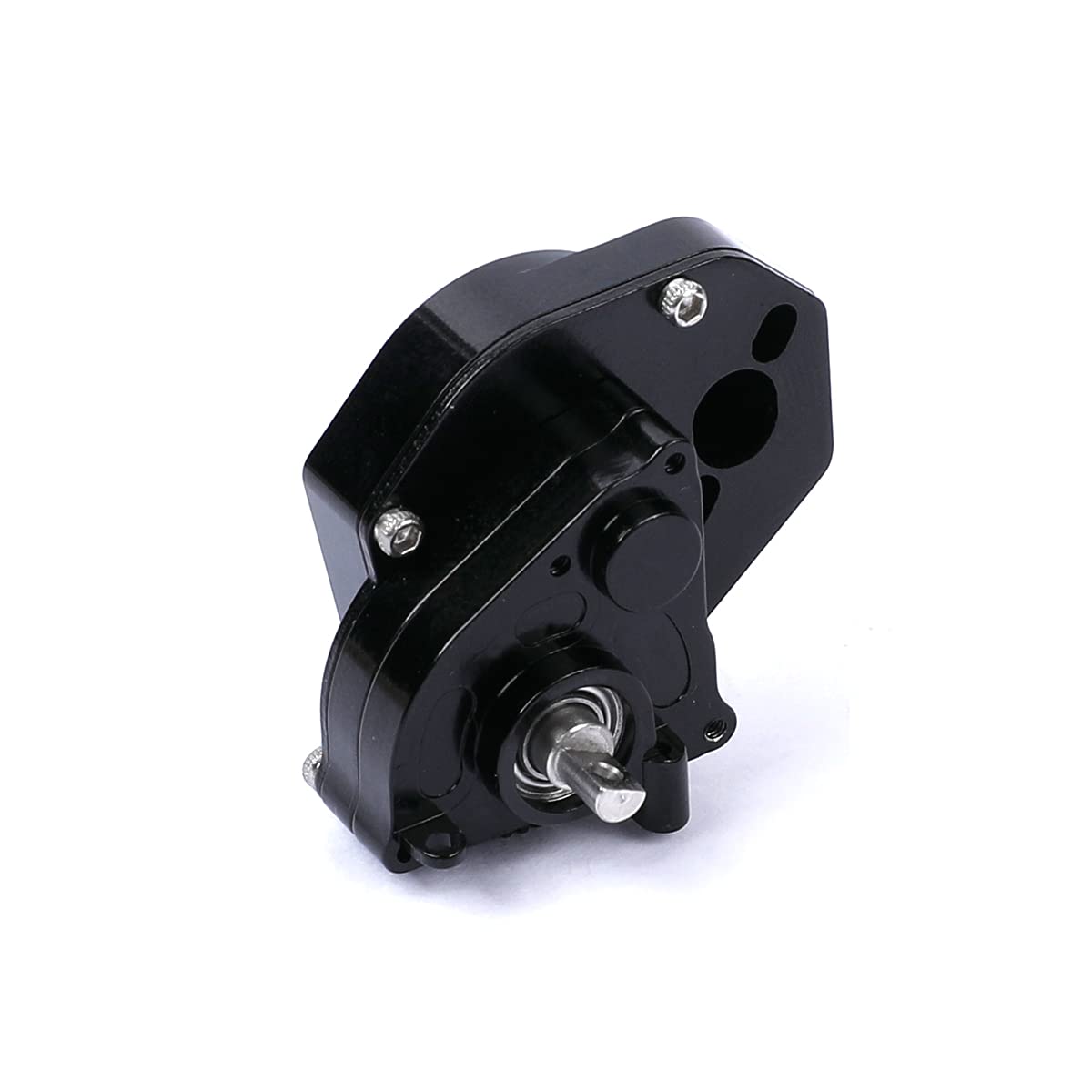 Rzxylrc Aluminum Alloy Transmission Case Gearbox Complete For 1/24 Axial Scx24 Rc Crawler Upgrades (Black)