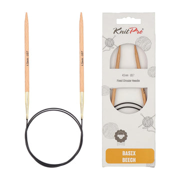 KNITPRO 100 cm x 4.5 mm Basix Fixed Circular Needles, Birch