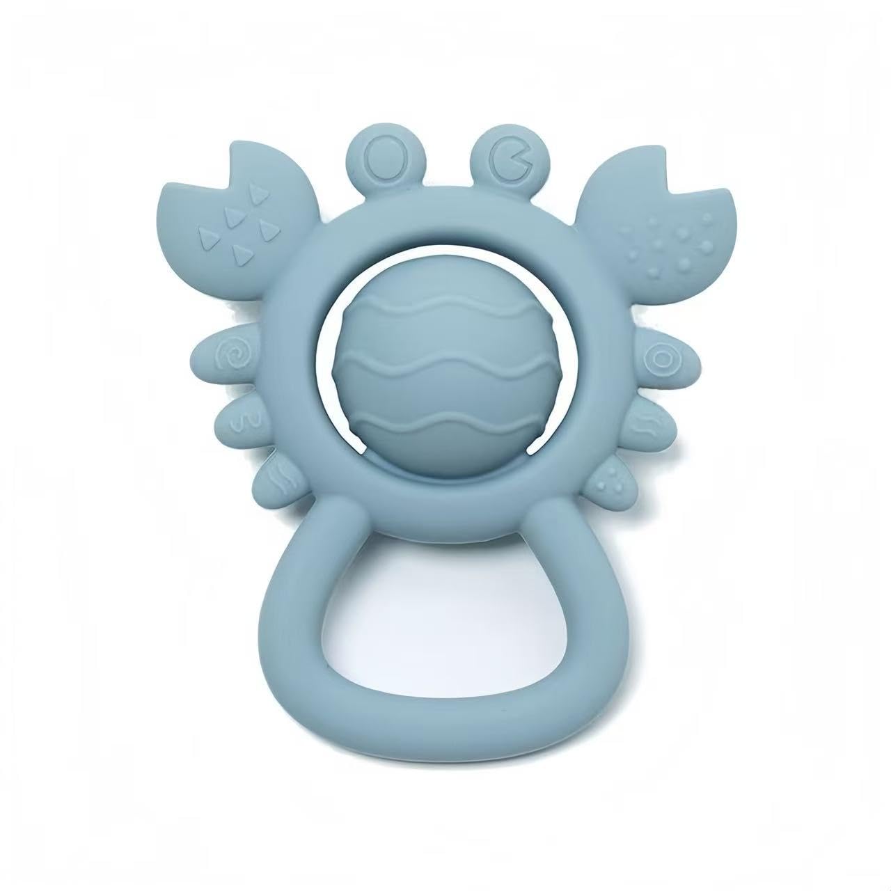 Baby Teething Toys Baby Rattle Toys Food Grade Silicone Rattles and Teethers for Newborn Soft Infants Toddlers Crab Shake Rattle