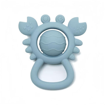 Baby Teething Toys Baby Rattle Toys Food Grade Silicone Rattles and Teethers for Newborn Soft Infants Toddlers Crab Shake Rattle