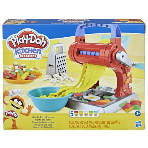 Play-Doh Kitchen Creations Noodle Party Playset for Kids 3 Years and Up with 5 Non-Toxic Colors
