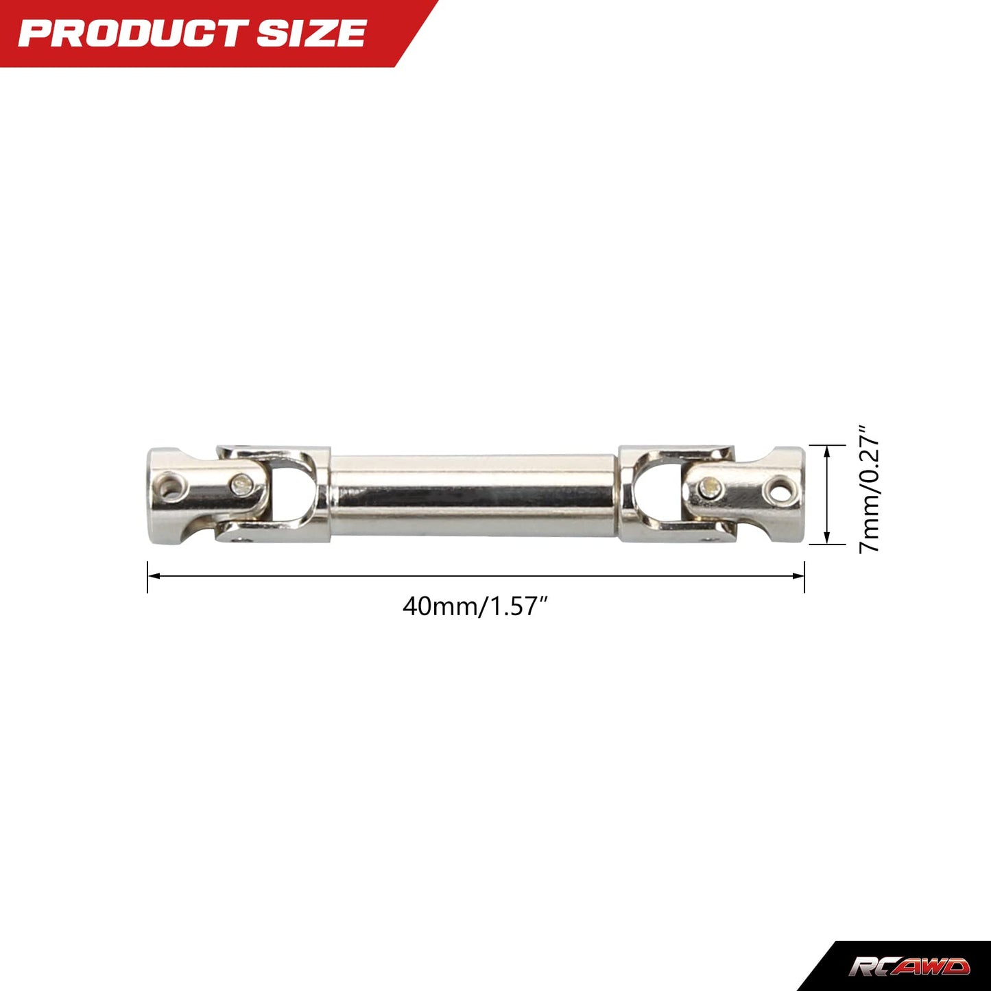 RCAWD Center Drive Shaft U-Joint Spline for FMS EAZYRC ROC Hobby FCX24 1/24 Crawlers Upgrades, Length Adjustable Axle Parts for