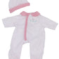 Jc Toys | Berenguer Boutique | La Baby Doll Outfit | 2 Piece White And Pink Onesie|Washable| Ages 2+ | Fits Dolls 14'- 18'